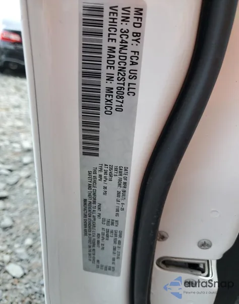 2025 Jeep Compass Limited z USA, uszkodzony, nr VIN 3C4NJDCN2ST608710